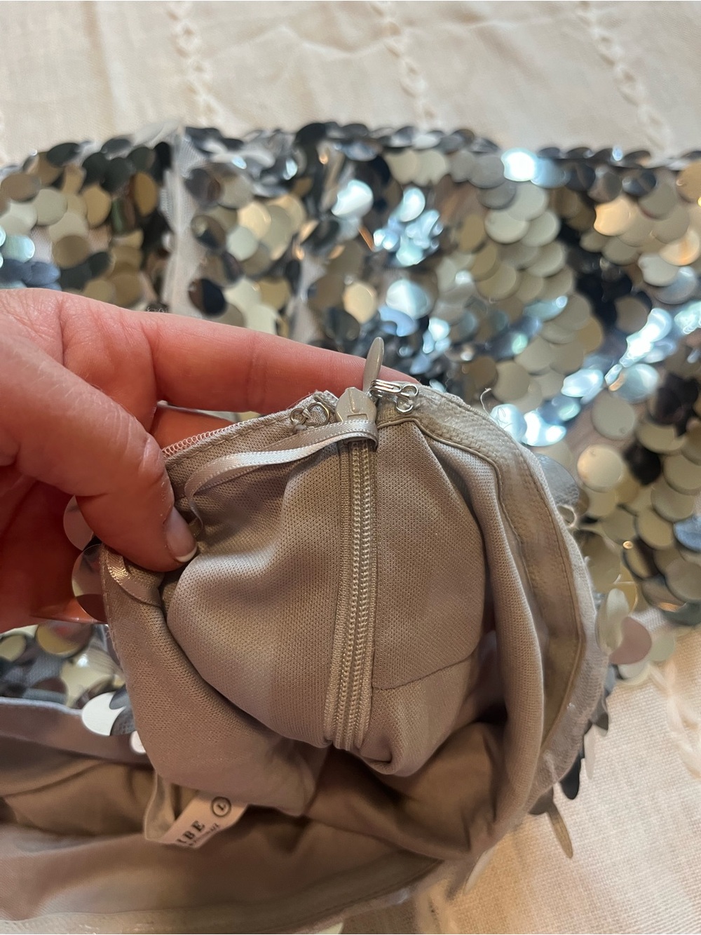 12th Tribe Pippa Silver Disco Sequin Dress – Size Large (NWT) - Picture 6 of 8